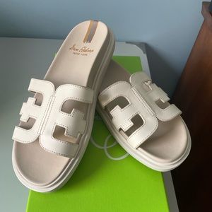 Sam Edelman Valeri Ivory Leather Slides
